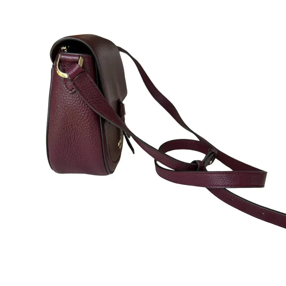 Kate Spade New York Classic Knott Pebbled Leather Medium Saddle Bag in Grenache - Picture 8 of 14